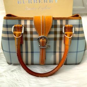Authentic BURBERRY vintage Nova Check Blue bag RARE